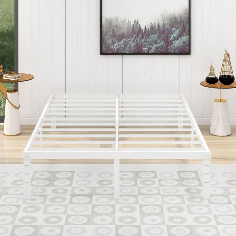 NNV 14" 3500 lbs Heavy Duty Bed Frame, Duty Steel Slat Metal Bed Frame