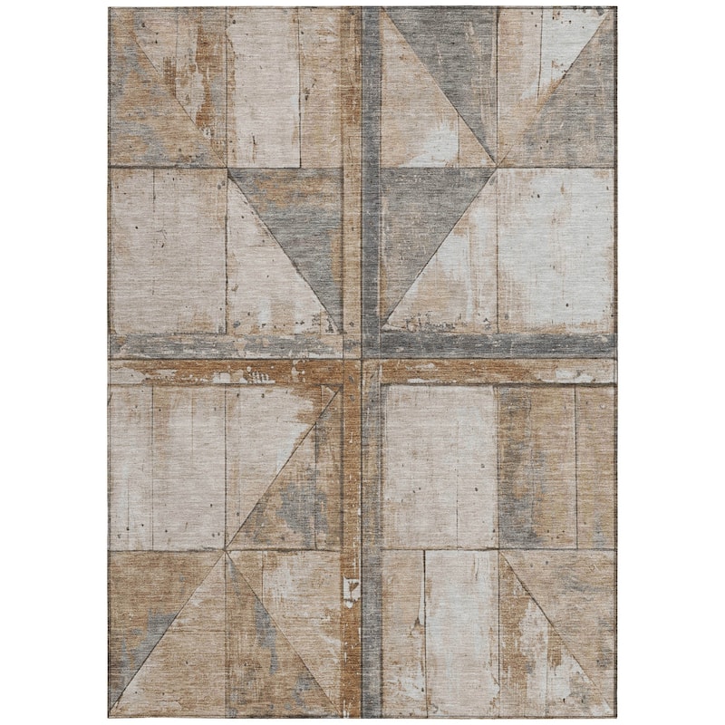 HomeRoots Geometric Transitional Rectangle Outdoor Rug