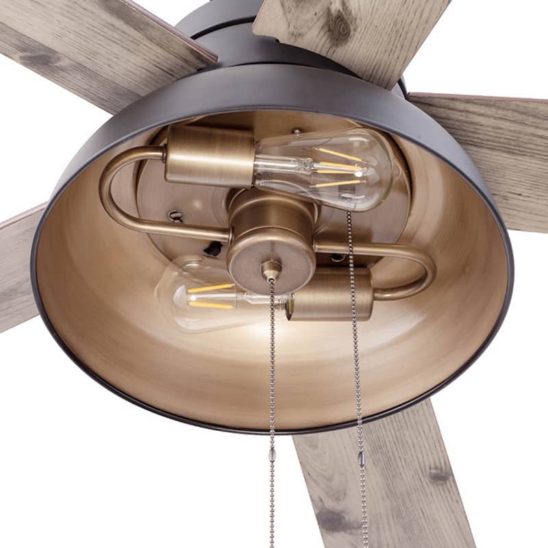 52" Prominence Home Brightondale Indoor/Outdoor Industrial Farmhouse Ceiling Fan, Damp Rated