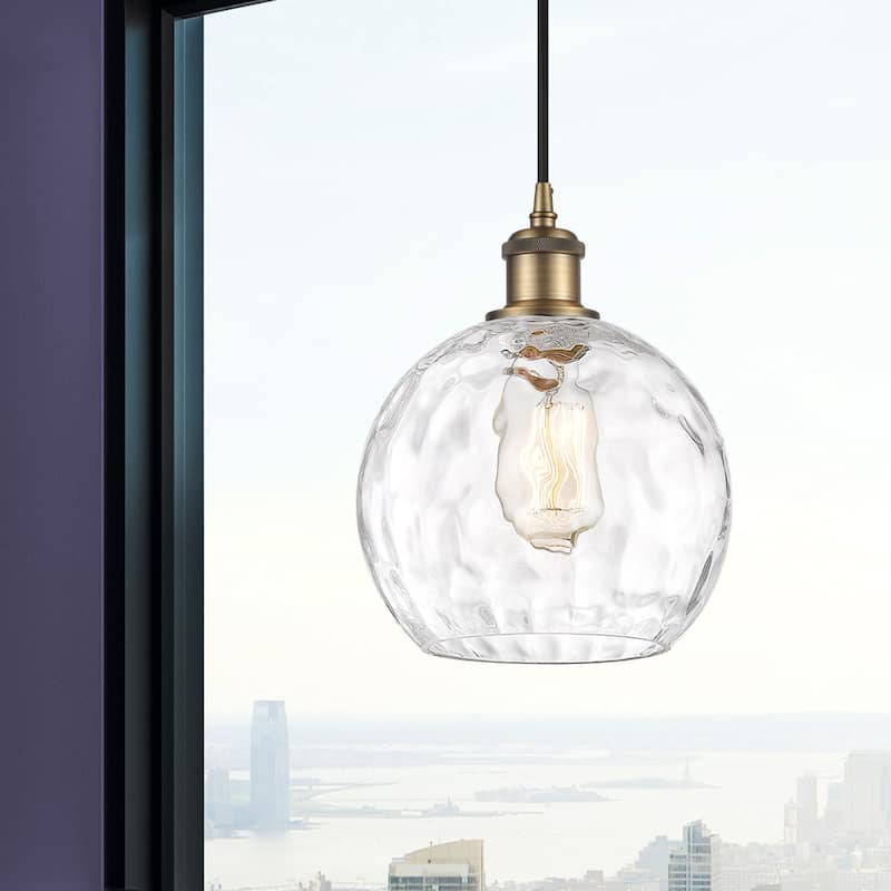 Innovations Lighting Ballston Athens Water Glass 1 Light 8" Cord Hung Mini Pendant