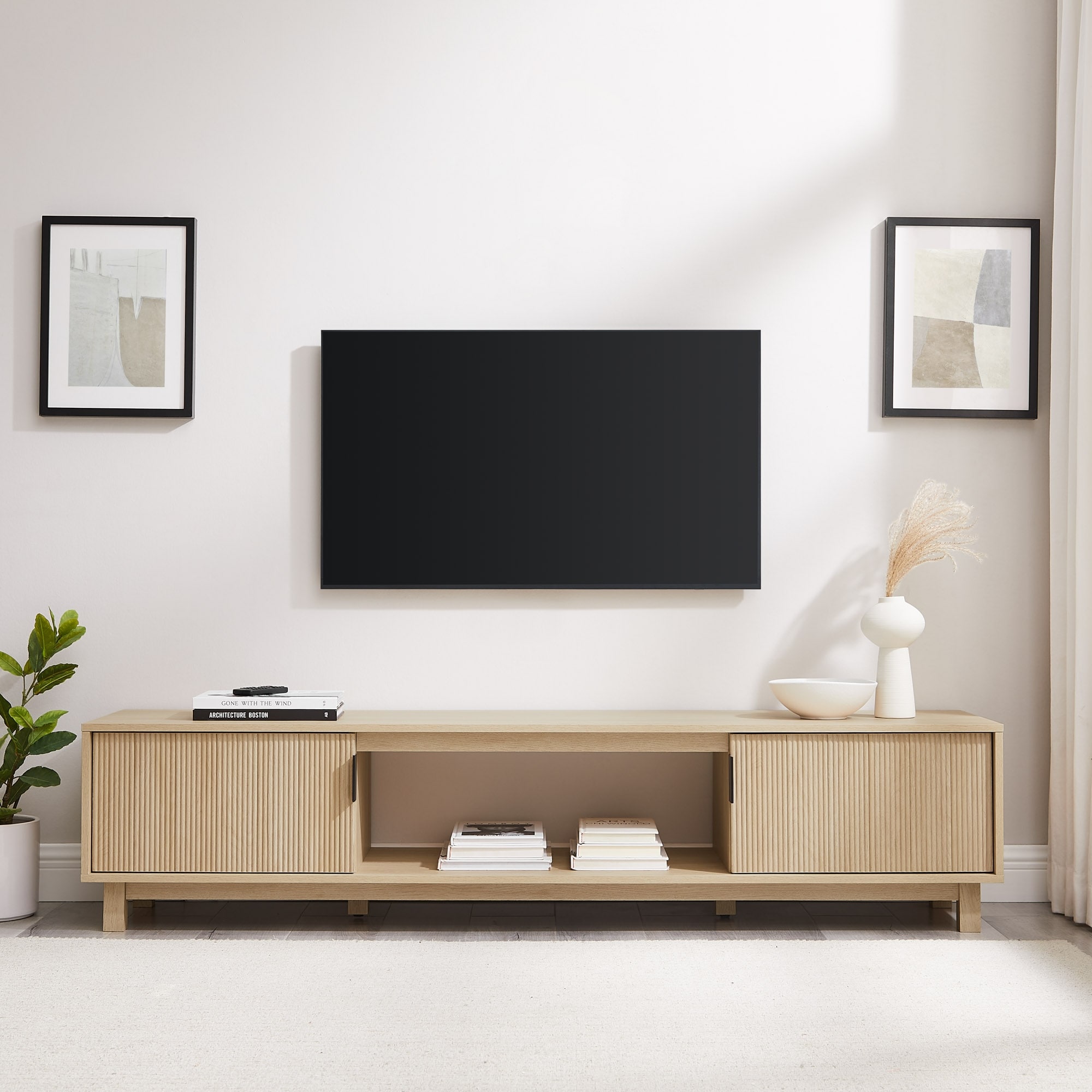 Walker Edison Modern 70-inch Fluted-Door TV Stand