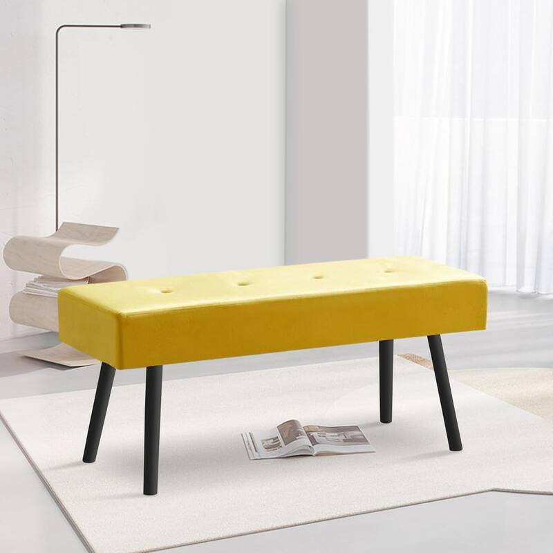 Howtai Upholstered Bench for bedroom, entryway, dining room - Yellow