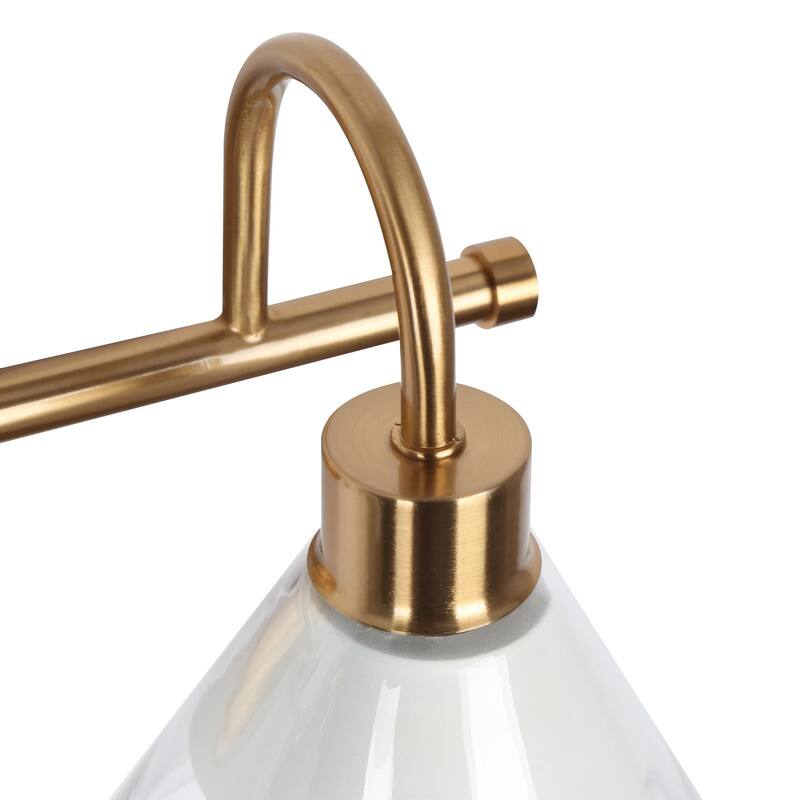 Seticy Modern Transitional Gold 3-Light Bathroom Vanity Lights Linear Glass White Shade Dimmable - L 21"* W 7"* H 7"