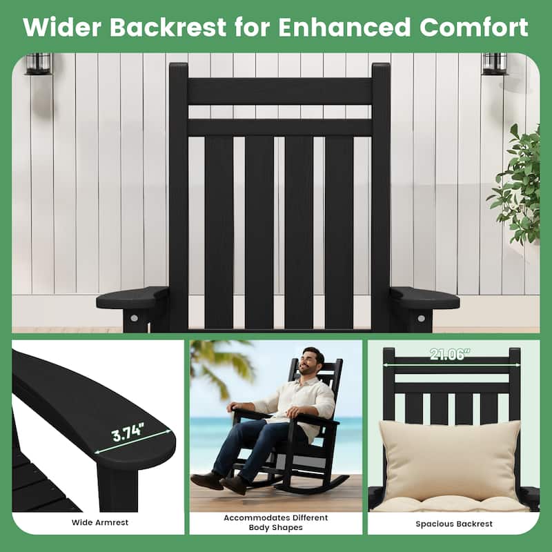 Modern High-Back Rocking Adirondack Chair All Weather