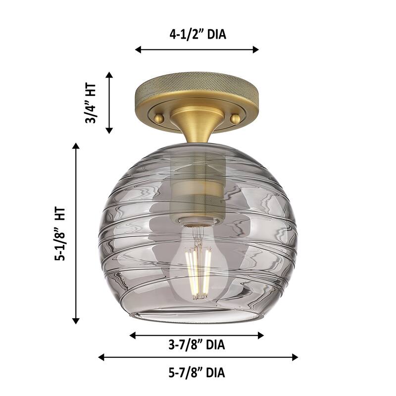 Innovations Lighting Downtown Urban - Crown Point - 1 Light 6" Athens Deco Swirl Flush Mount Light