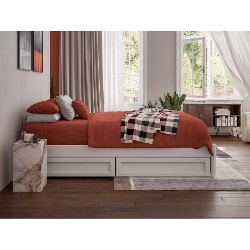 Barcelona Panel Platform Bed with Storage Drawers