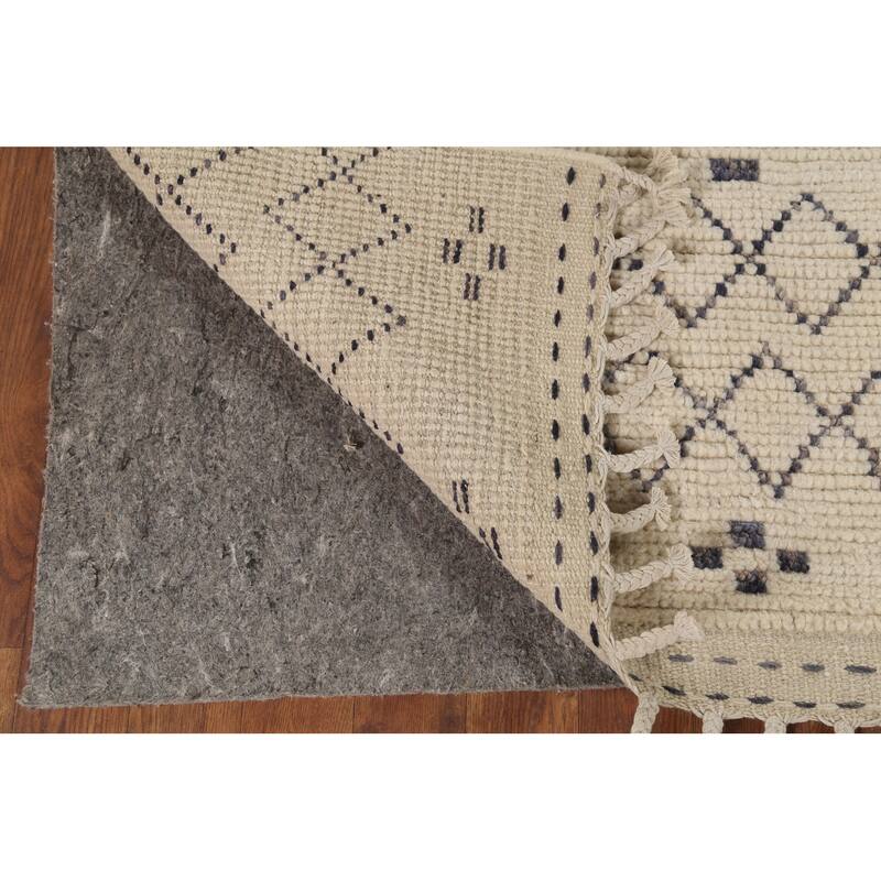 Trellis Moroccan Area Rug Hand-Knotted Oriental Wool Carpet - 7'1"x 10'10"