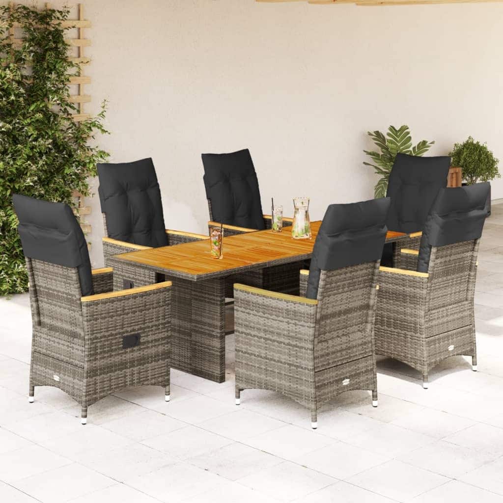 vidaXL Garden Dining Set Grey - 23.2 x 22.0 x 36.2 in