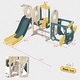 preview thumbnail 12 of 23, Kids Swing-N-Slide with Bus Play Structure, Freestanding Bus Toy with Slide&Swing , Bus Slide Set with Basketball Hoop