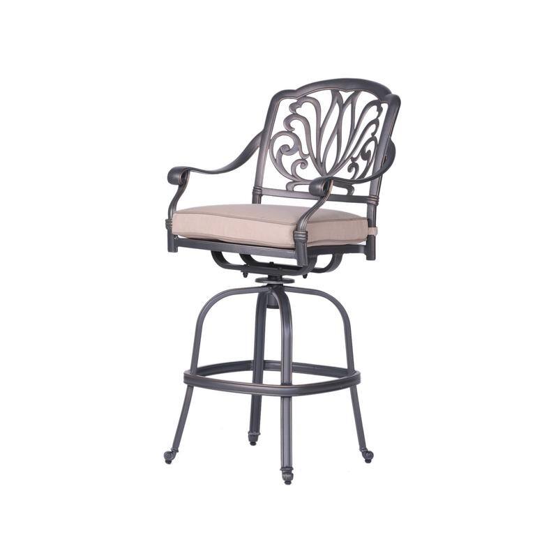 Saybrook Aluminum Swivel Bar Stool with Cushion (Set of 2)
