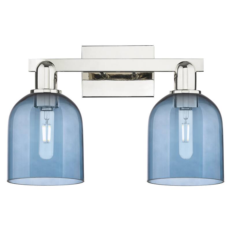 Innovations Lighting 716-2W-12-17 Bella Vanity Bella 2 Light 17" Wide - Polished Nickel / Blue