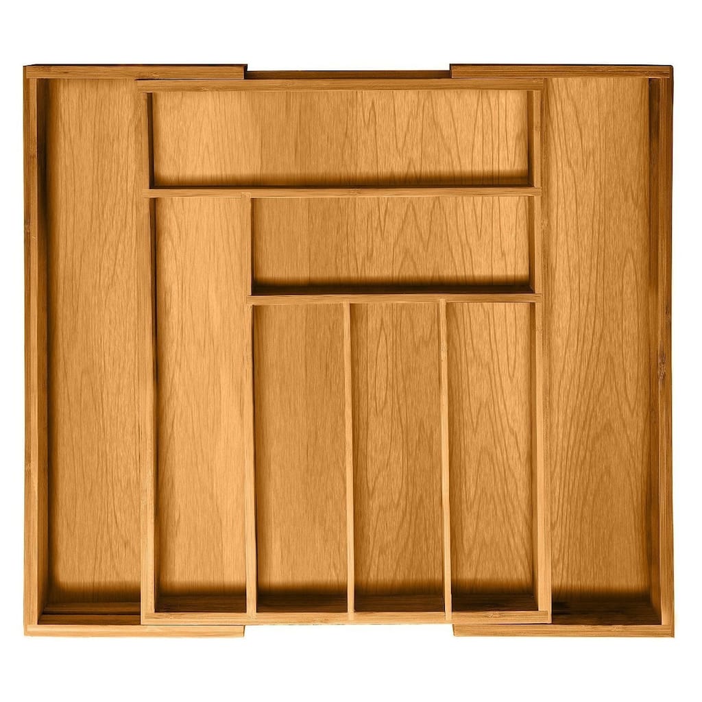 Expandable Silverware Organizer - Bamboo Kitchen Drawer Organizer, Utensil Holder - Drawer Organization and Storage