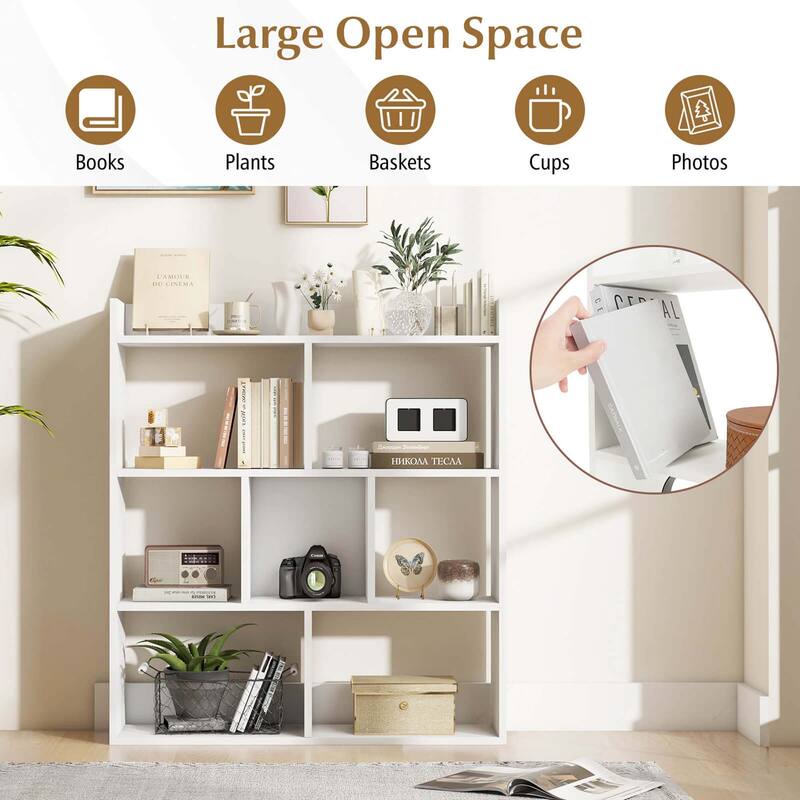 Costway 1/2 PCS 7-cube Bookcase Open Storage Shelf with Anti-tipping - See Details