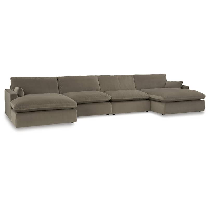Signature Design by Ashley Sophie Brown 4-Piece Sectional with Chaise - 172"W x 67"D x 36"H