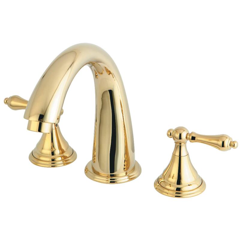 Kingston Brass Vintage Deck Mounted Roman Tub Filler with Lever - Polished Brass