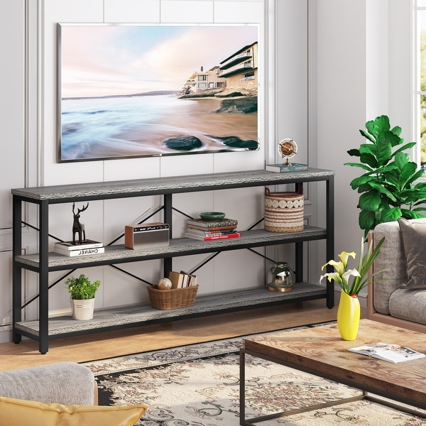 Sofa Console Table Narrow Long Entryway Table with Storage Shelf