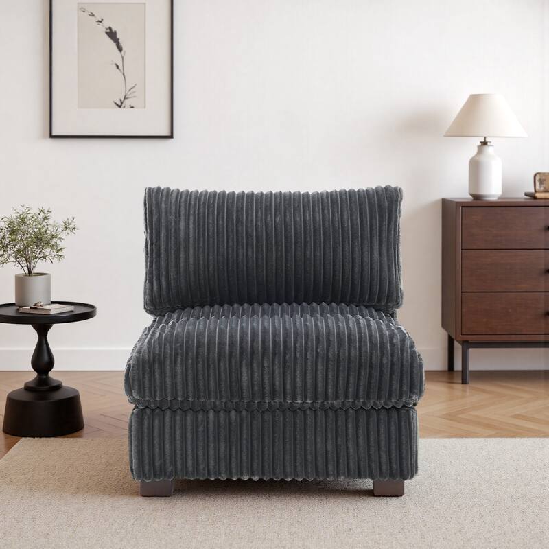 Cotton Flannel corner Sofa Armless Modular Sectional Sofa Seamless Combination - Grey-Armless - Symmetrical