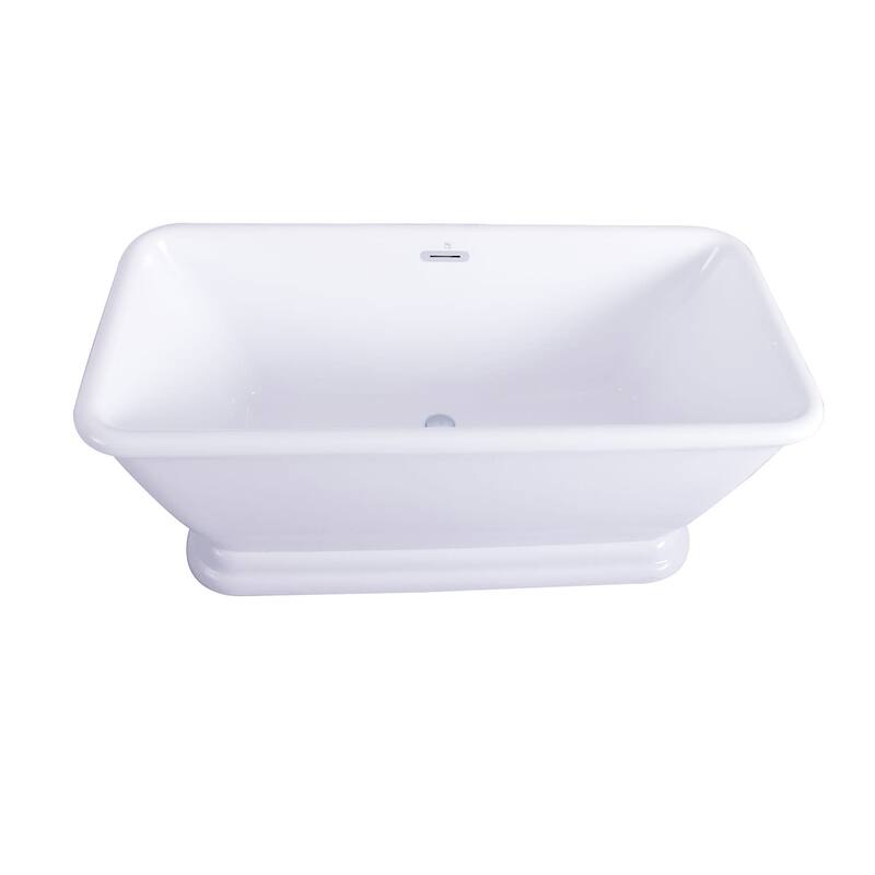 Kingston Brass 66" Pedestal Acrylic Soaking Tub with Center Drain
