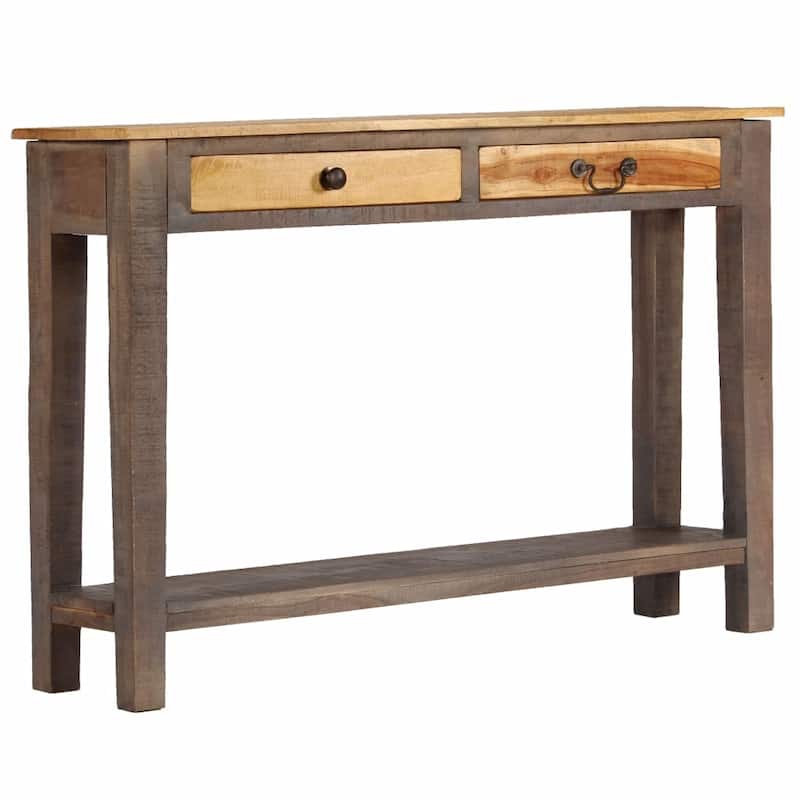 vidaXL Console Table Vintage Entryway Table with Storage Solid Wood Acacia - 46.5" x 11.8" x 31.5"