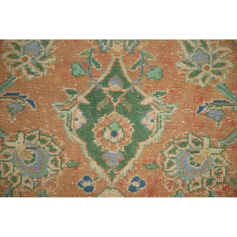 Hand Knotted Oriental 100% Wool Carpet Traditional Floral Oranges & Rust Mashad Area Rug - 13' 6'' X 9' 6''