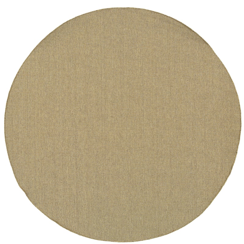 Style Haven Veranda Solid Tan Indoor-Outdoor Area Rug - 7'10" Round - Light Brown