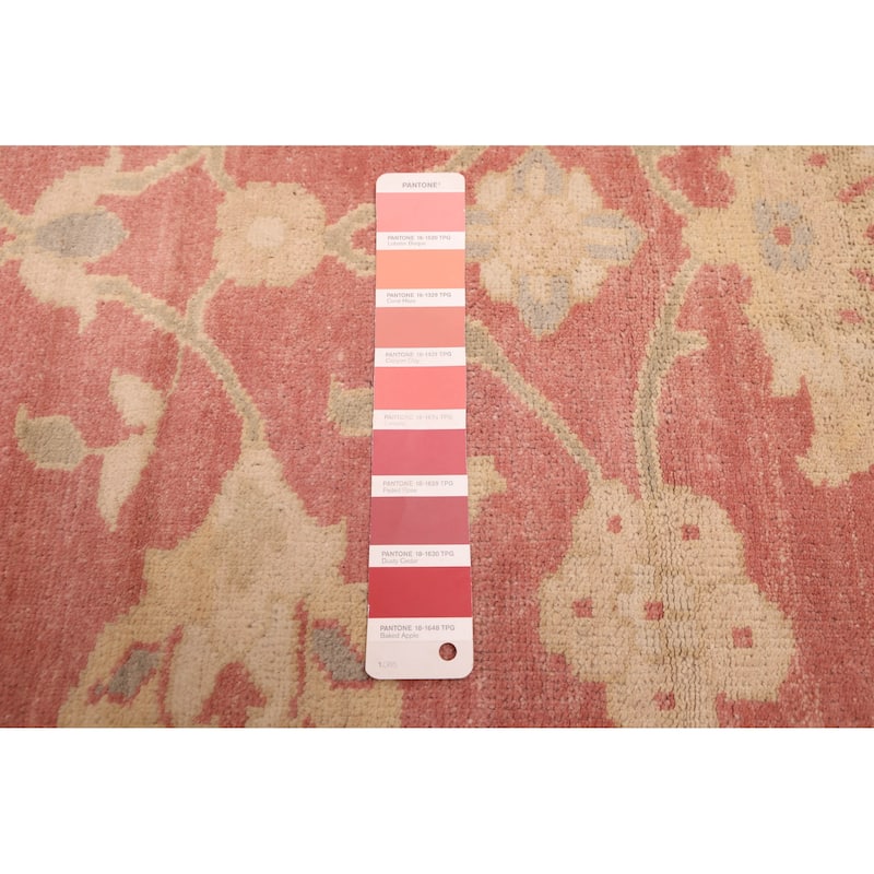 ECARPETGALLERY Hand-knotted Oushak Red Wool Rug - 10'1 x 13'9