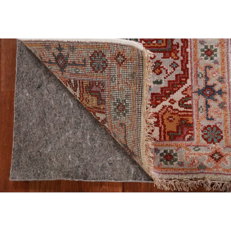 Hand Knotted Oriental 100% Wool Carpet Traditional Medallion Greys & Charcoal Heriz (serapi) Area Rug - 3' 0'' X 2' 0''