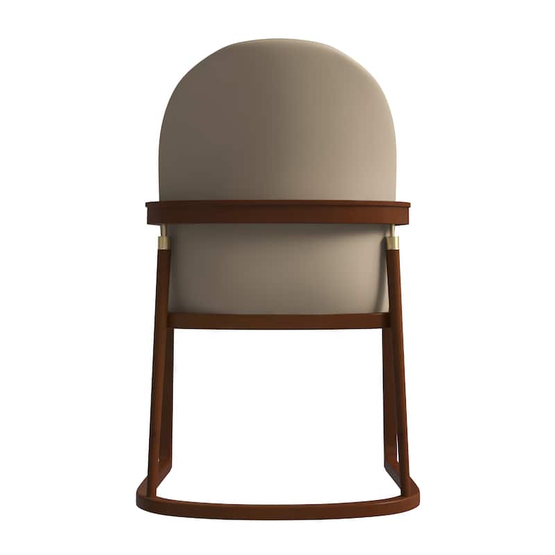 LeisureMod Svelta Modern Leather Dining Chair - Mid century Accent Arm Chair for Home Office Kitchen Dining Room
