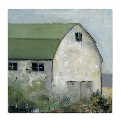Stupell Barn View with Green Roof Canvas Wall Art Design By Sally Swatland