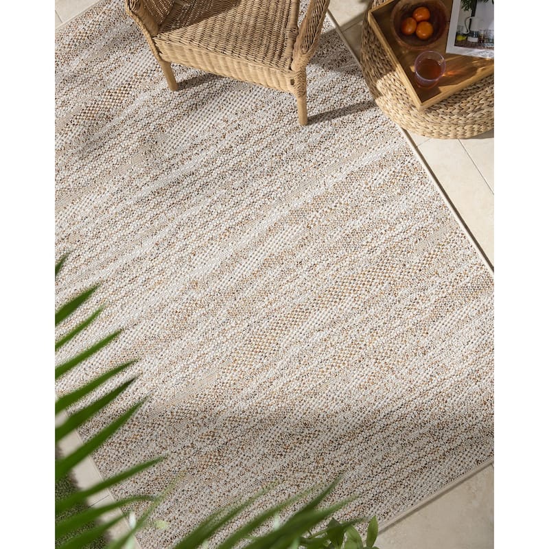 Livabliss Crete Cottage Indoor/Outdoor Area Rug - Beige - 5' x 7'