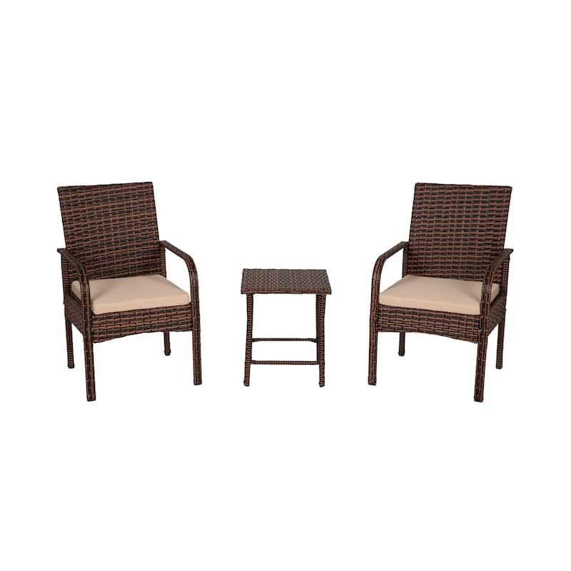Bradbury Outdoor 3-pc. Wicker Bistro Patio Set with Cushions - Beige