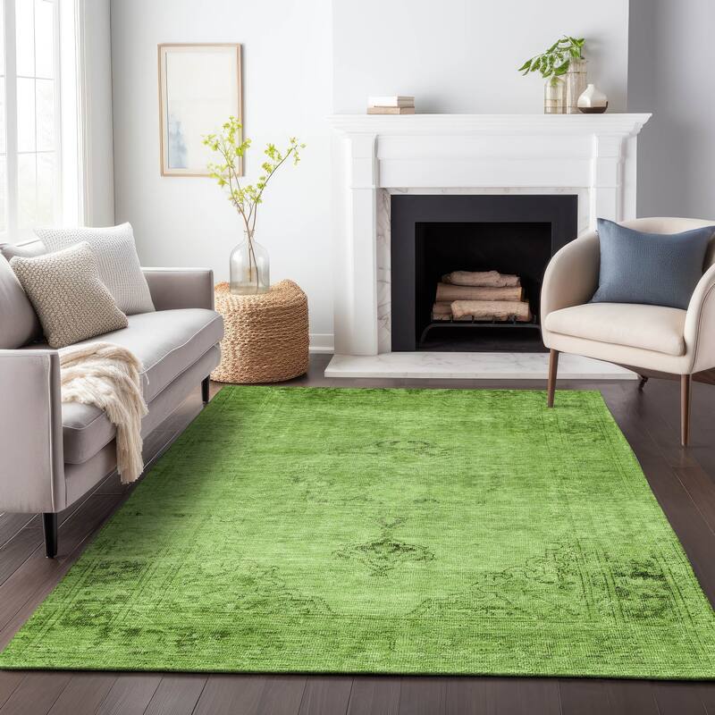 Premium Washable Super Soft Vintage Distressed Mayfield Rug - Aloe - 3' x 5' - Rectangle