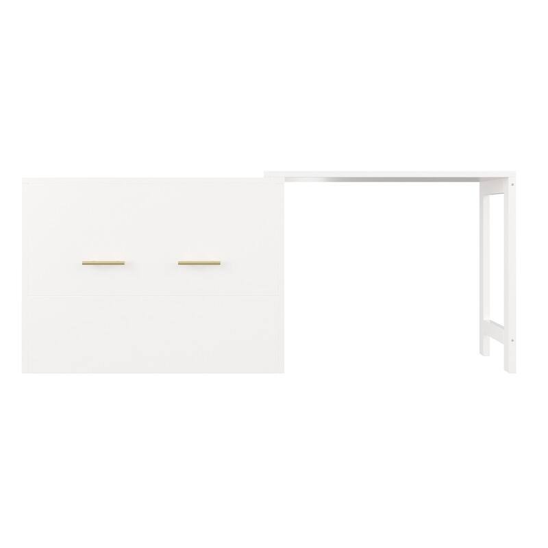 2 in 1 Murphy Bed ,Twin Size Murphy Cabinet Bed with Adjustable Position Desk, Murphy Chest Dresser Bed with Foldable Cushion
