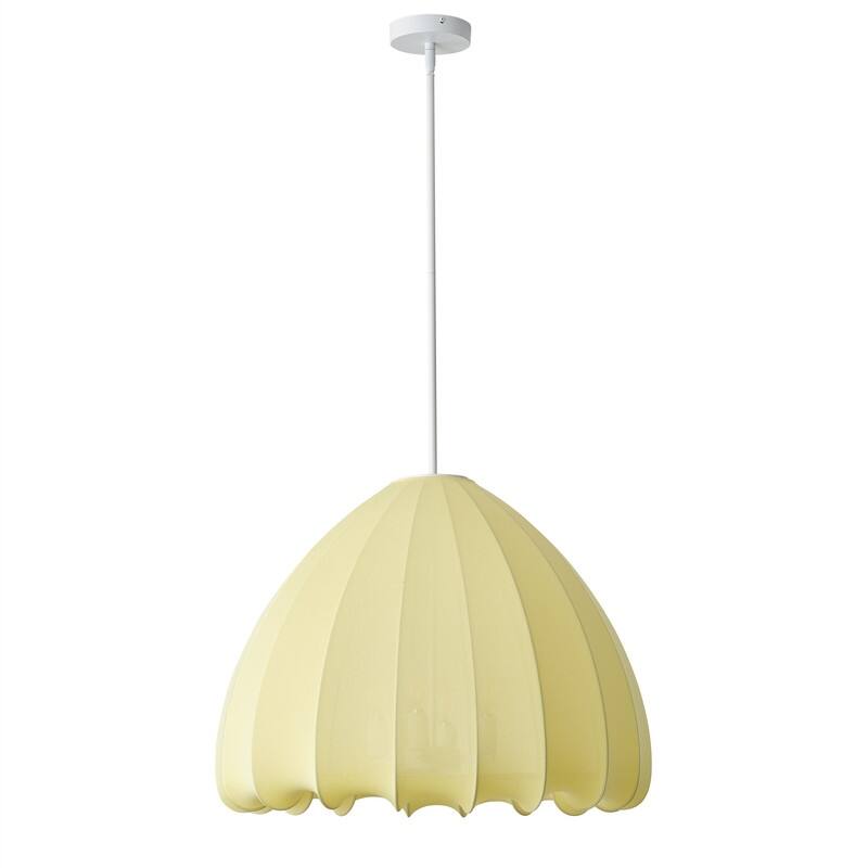 4-Light Pendant Light with Yellow Shade - Matte Painted Lighting Fixture for Living Room, Dining Room