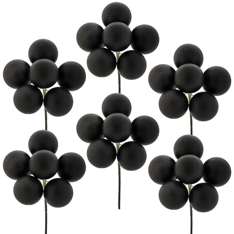 60mm Shatterproof Plastic 6 Bunch Matt Stemball Set of 6
