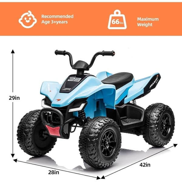 dimension image slide 2 of 3, Kids Ride on ATV, 12V Battery Powered Kids Electric Vehicle