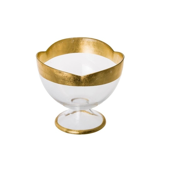 CFB116-Flower Shaped Footed Bowl Gold