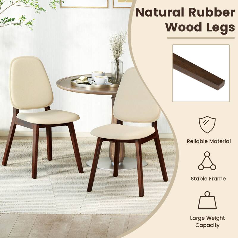 Costway Modern Dining Chair Set of 2/4 with Upholstered Backrest Seat