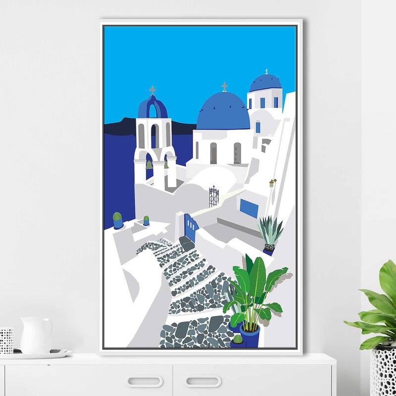 "Santorini Architecture" Print on Floating Canvas