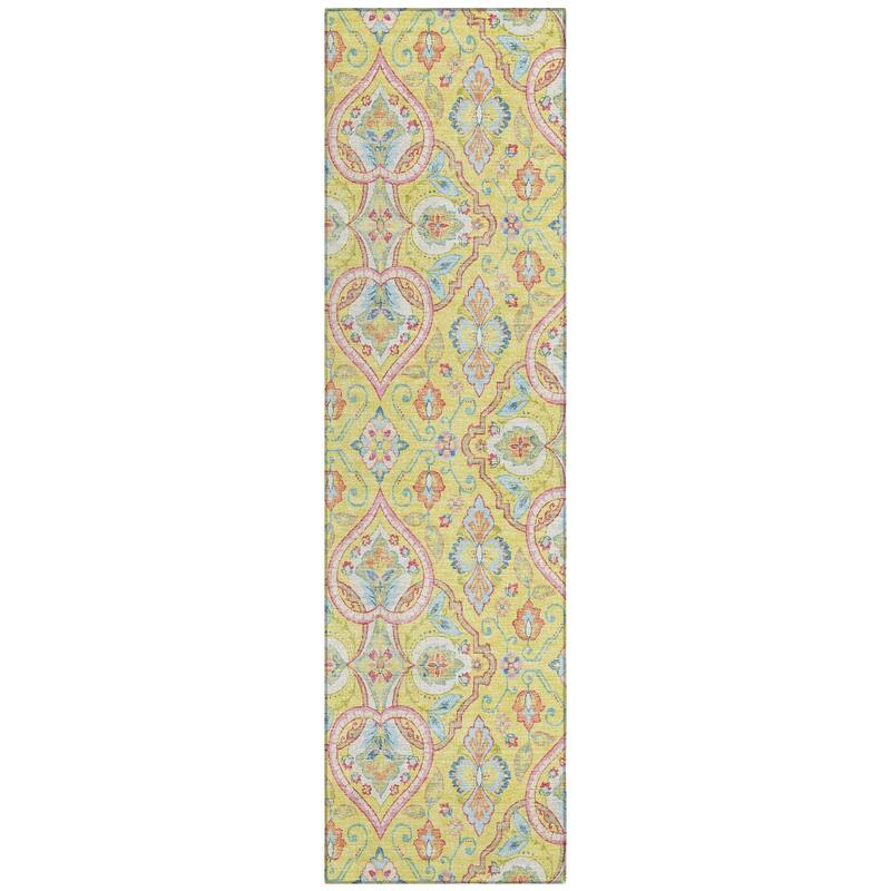 Machine Washable Indoor/Outdoor Traditional Spades Chantille Rug