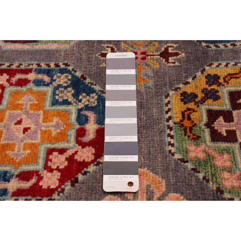 ECARPETGALLERY Hand-knotted Uzbek Ghazni Grey Wool Rug - 3'11 x 5'10