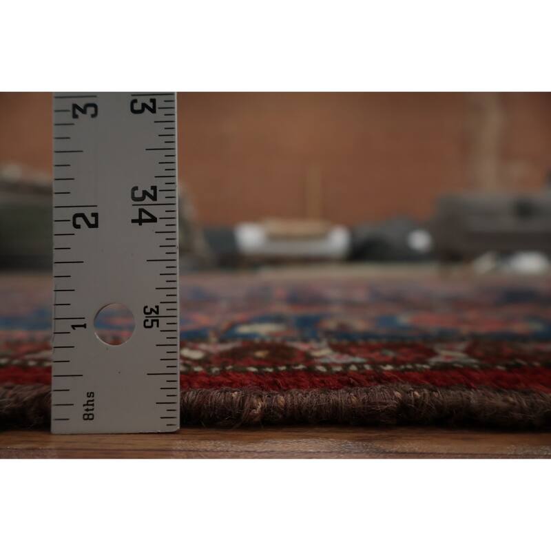 Hand Knotted Oriental 100% Wool Carpet Traditional Floral Navy Blue & Blues Malayer Area Rug - 7' 7'' X 4' 4''