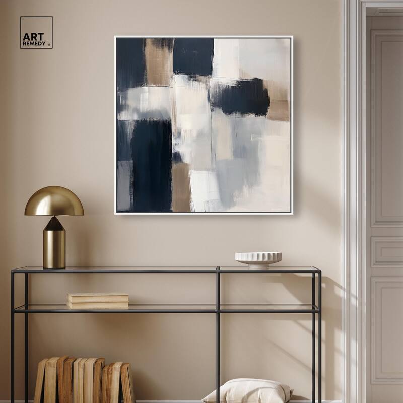 Blue and Tan Abstraction II Canvas by Art Remedy