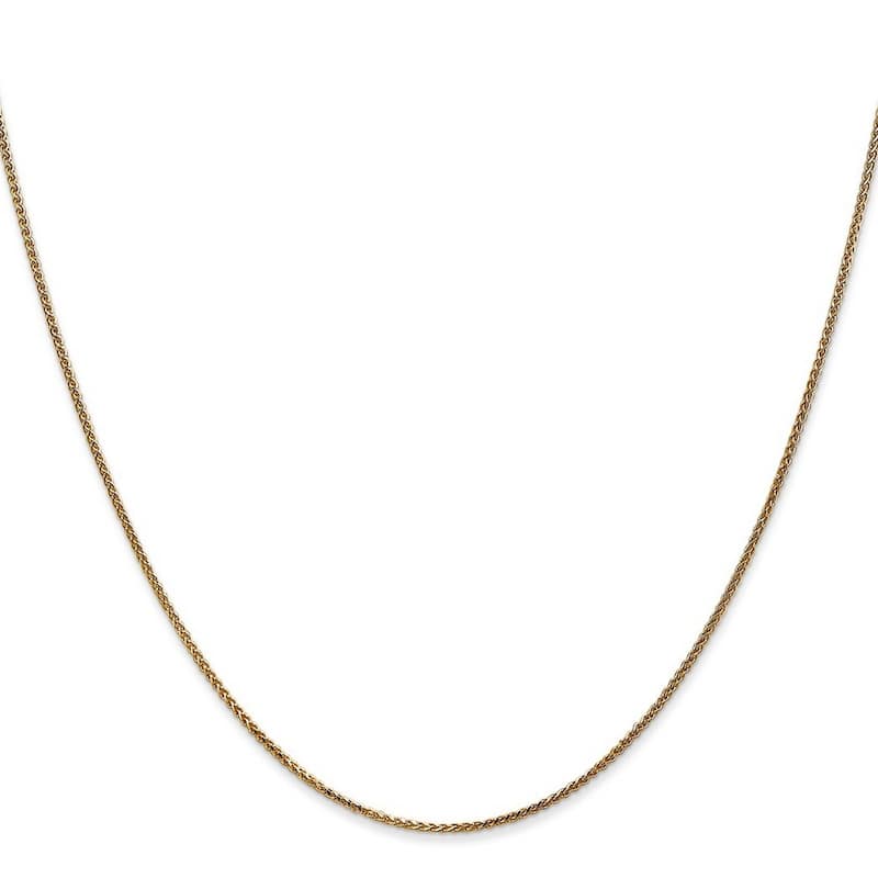 Curata 14k Yellow Gold 1mm Solid Sparkle Cut Spiga Chain Bracelet 7 Inch Spring Ring