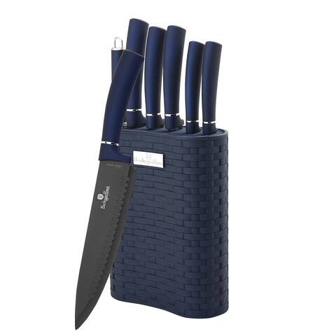 Berlinger Haus 7-Piece Knife Set with Stand, Aquamarine Collection
