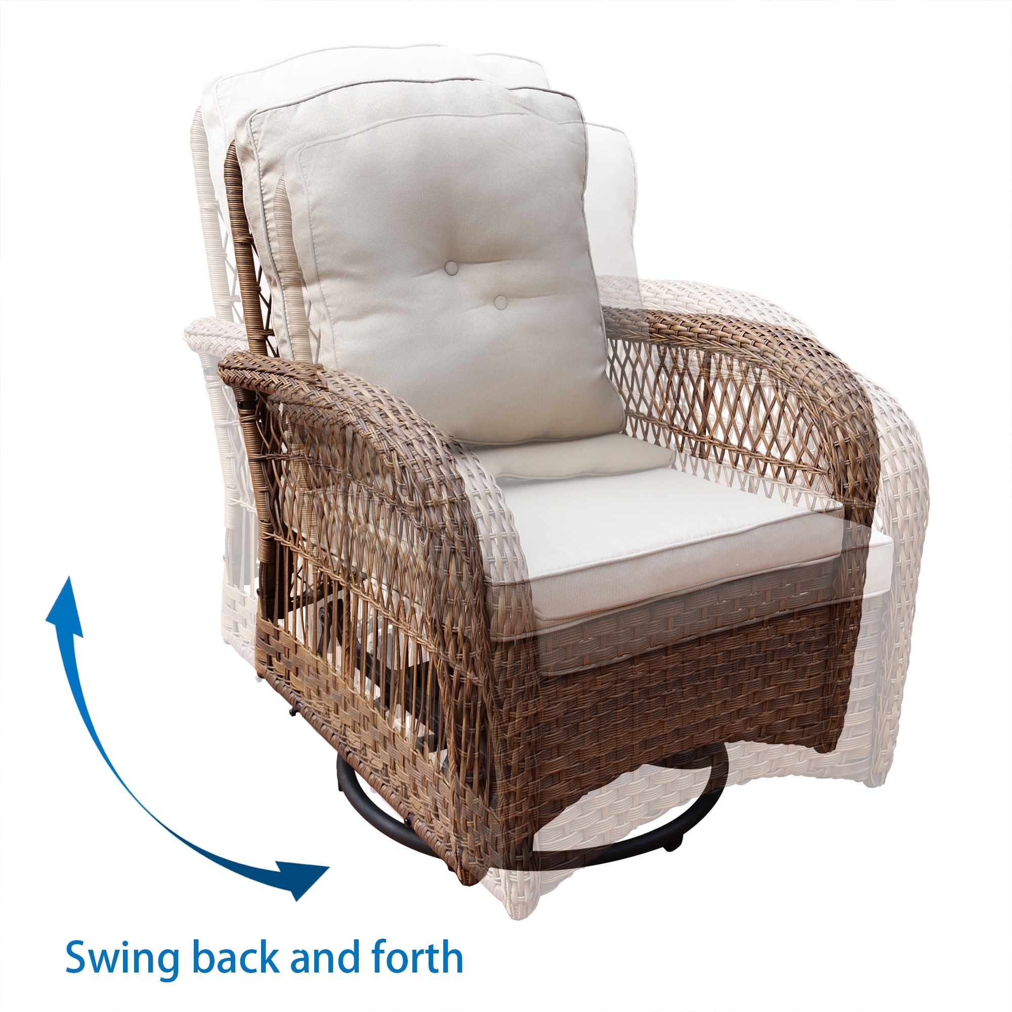 3piece Wicker Swivel Chair Conversation Set by Havenside Home On
