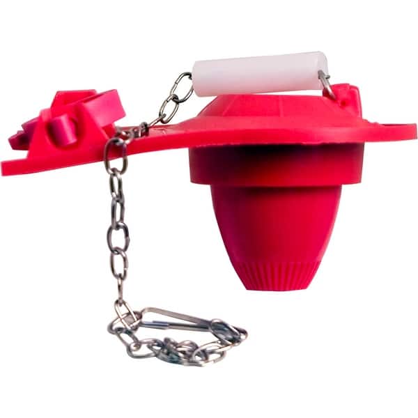 Jones Stephens 2″ Red Toilet Flapper – Universal Two-Way Design With Stainless Steel Chain – Fits Standard 2″ Flush Valves – Durable Rubber Seal