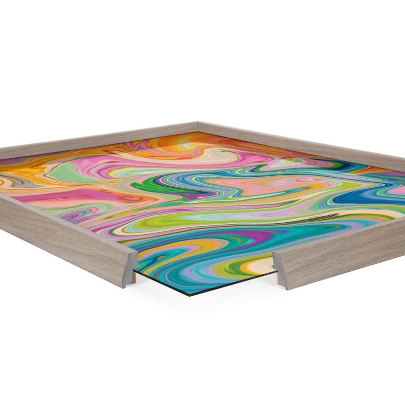 Kate and Laurel Blake Marble 27 Framed Printed Glass by Jessi Raulet