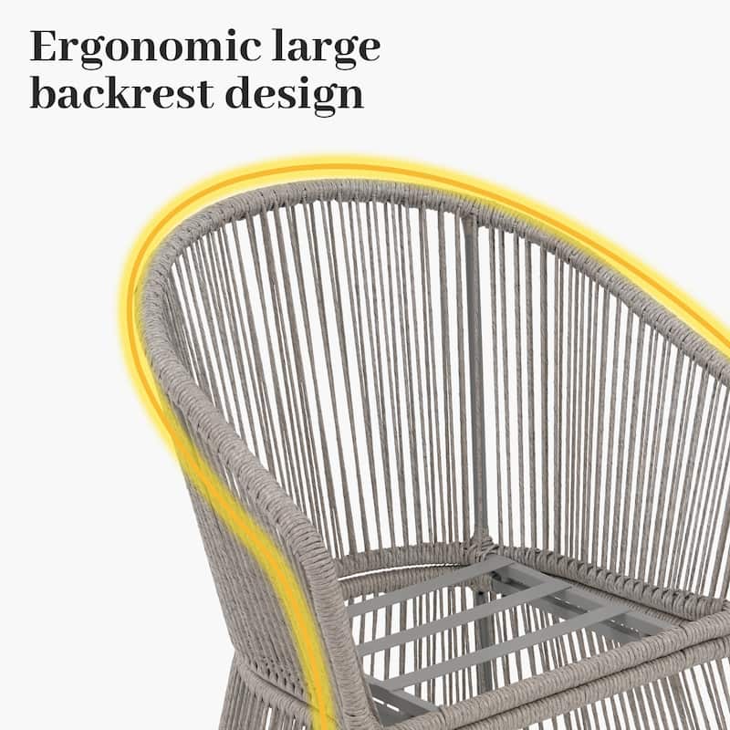 Outdoor 2-piece Steel Dining Chair with Cushion