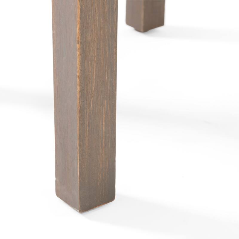 Elin Side End Table, 20 Inch Slatted Square Top, Brown Acacia Wood